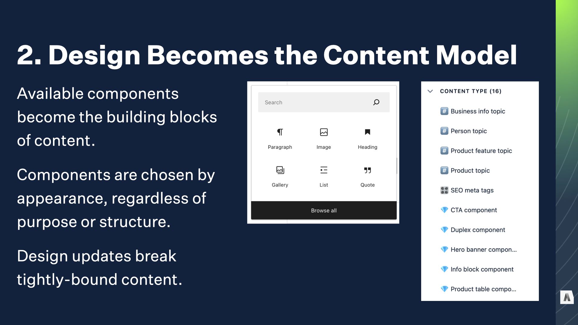 Design becomes the content model