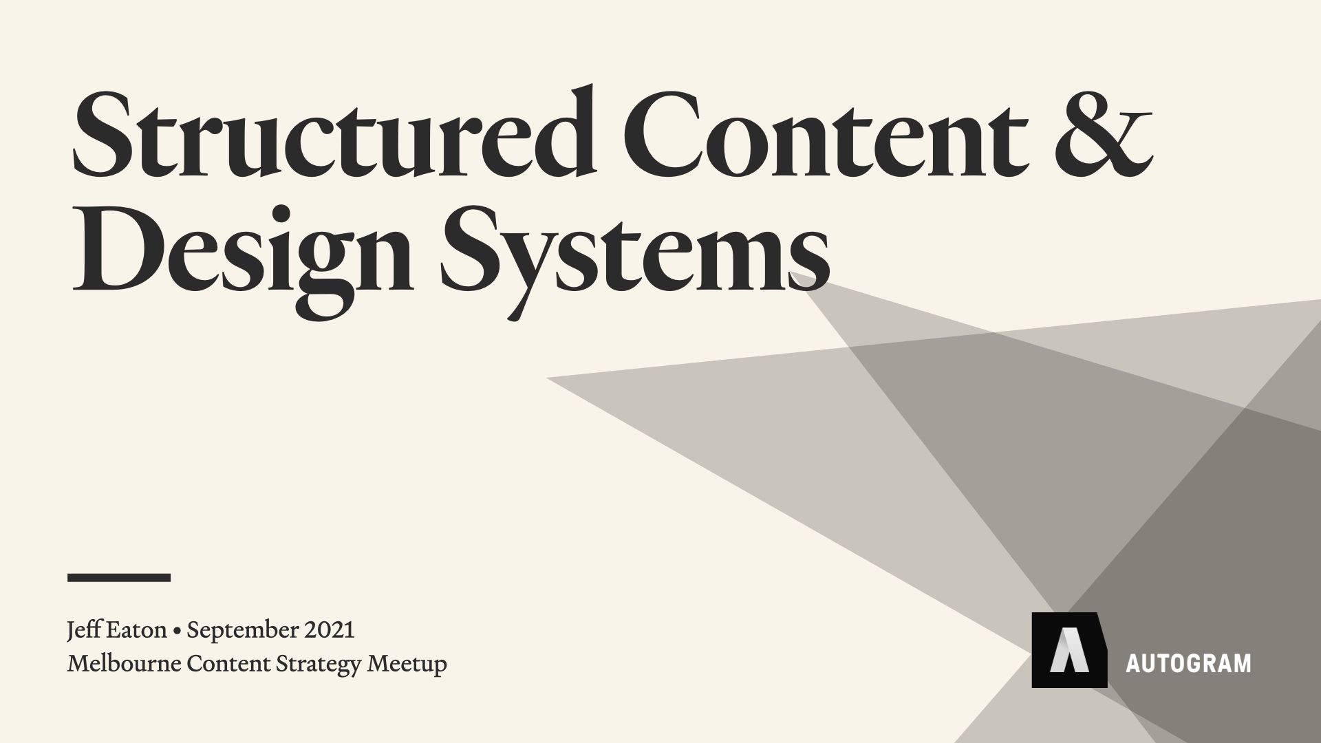 Structured Content & Design Systems